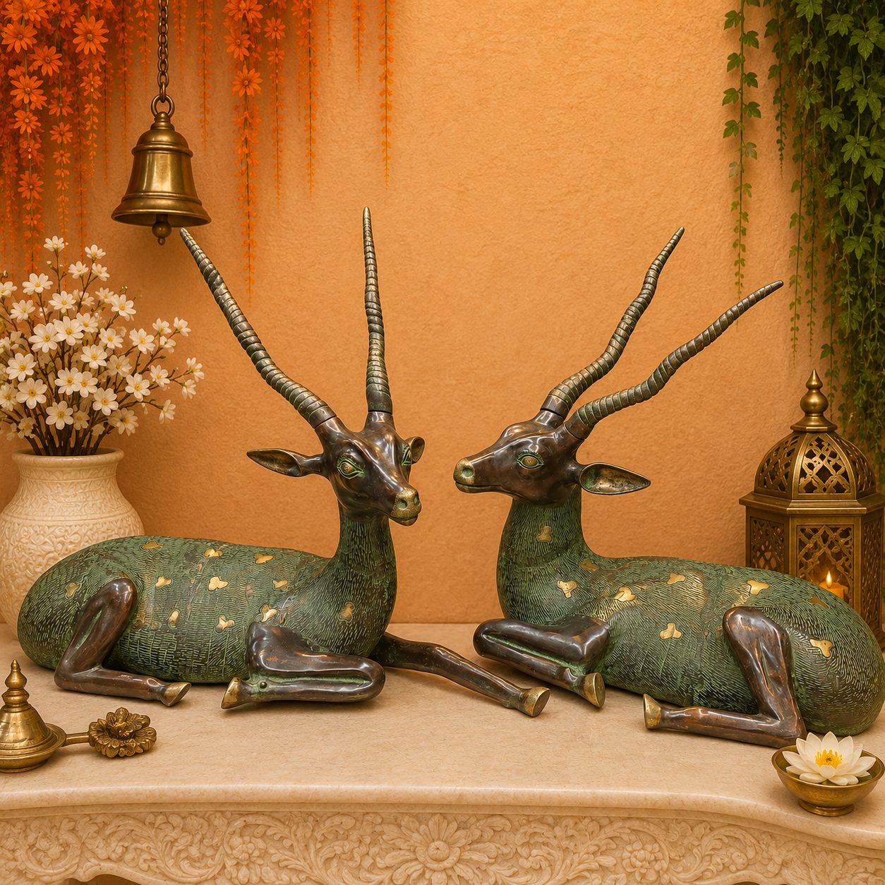 Premium brass sculpture display